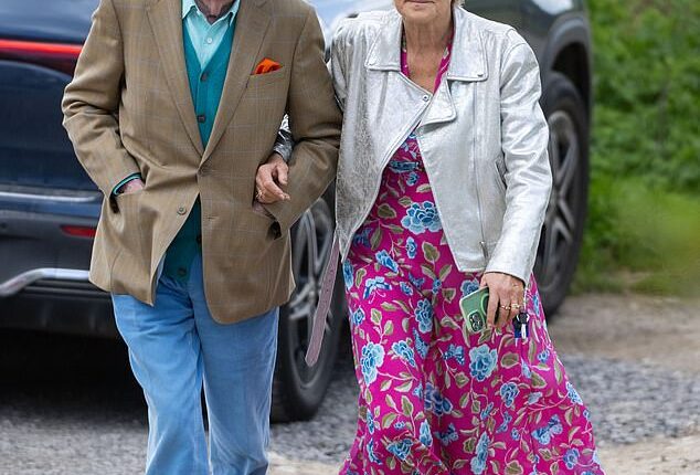On Sunday Jack Whitehall's mother and father Hilary, 64, and Michael, 86, arrived back at their son's wedding venue - Euridge Manor in the Cotswolds