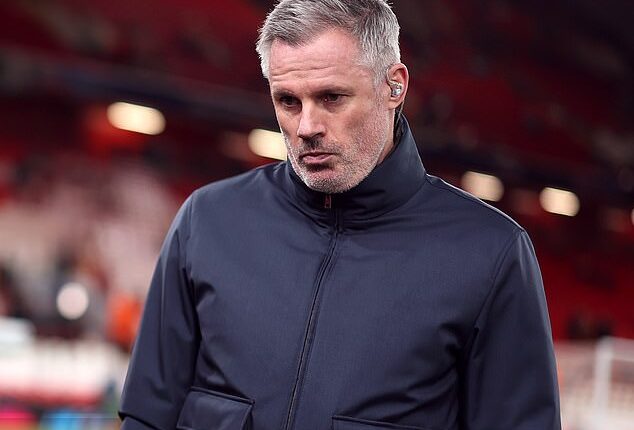 Jamie Carragher (pictured) has predicted an 'awful' Tottenham to be relegated this season