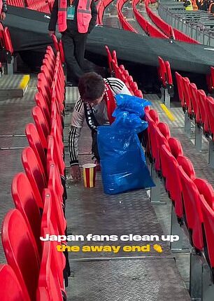 Wembley shared footage of the clean up act after the full time whistle