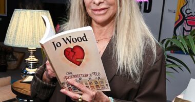 Jo Wood revealed she struggled to write her break-up book The Resurrection Of Flo after her split from Rolling Stones rocker Ronnie Wood until her 'naughty' friend gave her some X-rated ideas