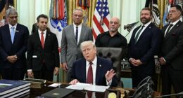 President Donald Trump speaks before signing an executive order in the Oval Office. The executive order aims to further medical research and clinical trials into psychedelic drugs
