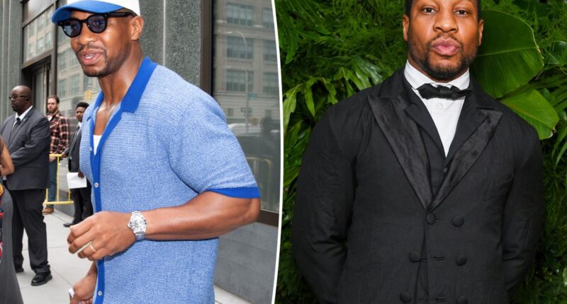 Jonathan Majors falls through window while filming new action movie