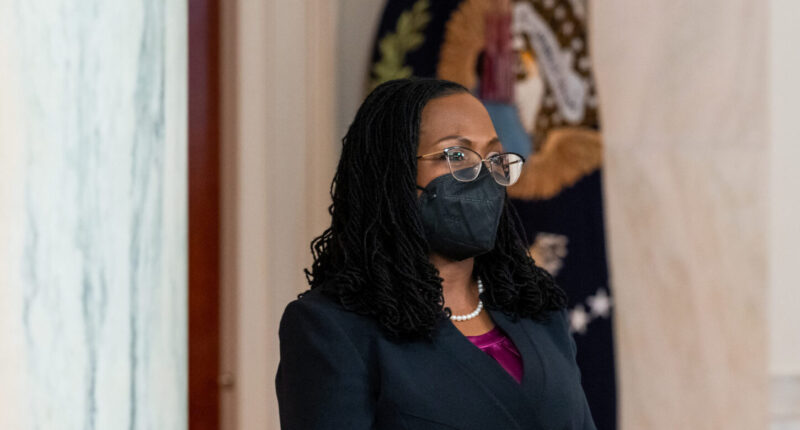 Ketanji Brown Jackson wearing a mask