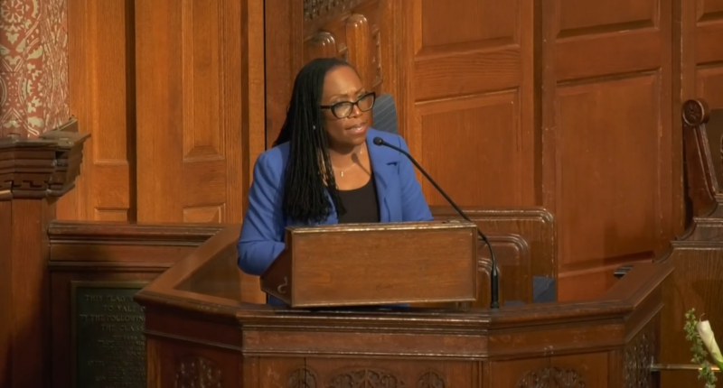 Ketanji Brown Jackson speaking at Yale.