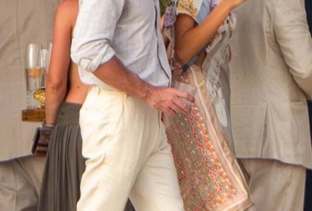 Kaia Gerber, 24, and boyfriend Lewis Pullman, 33, were spotted getting affectionate while attending a family beachside wedding in Mexico over the weekend