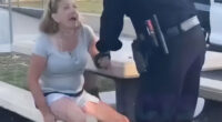 “Karen” Faces Instant Karma After Making Racist Comments To Kids Then Biting Cop