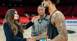 Ambassador Guilfoyle met with Los Angeles Charger star Daiyan Henley (center) and Greek-American player Tyler Dorsey (right) last month