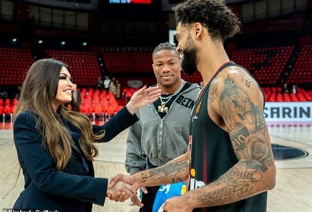 Ambassador Guilfoyle met with Los Angeles Charger star Daiyan Henley (center) and Greek-American player Tyler Dorsey (right) last month