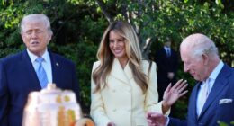 King Charles has Melania Trump in fits of giggles in tour of White House gardens