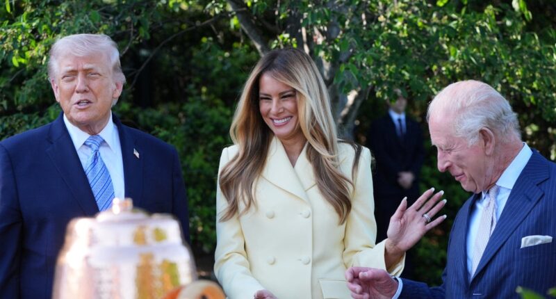 King Charles has Melania Trump in fits of giggles in tour of White House gardens