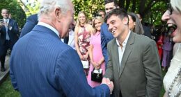 King Charles meets with Olympic diver and celebrity knitter Tom Daley