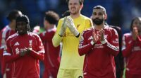 Freddie Woodman (centre) is set for an extended run for Liverpool after injuries to Alisson and Giorgi Mamardashvili