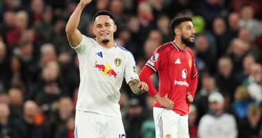 Noah Okafor scored twice as Leeds beat Man United 2-1 at Old Trafford on Monday evening