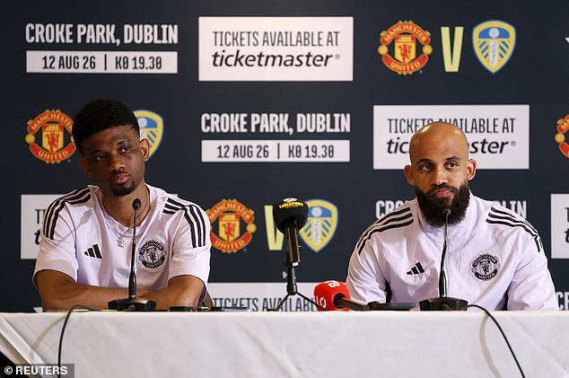 First-team stars Amad Diallo (left) and Bryan Mbeumo (right) have thrown their weight behind interim boss Michael Carrick