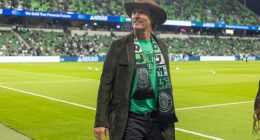 Matthew McConaughey thanked David Beckham for 'supercharging soccer in the US' as he headed to Inter Miami for the $1billion stadium opening on Saturday (pictured last year)
