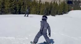 Meghan Markle beamed with pride as she shared a short video of 'quick learner' Archie making his way down the slopes today