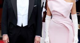 Melania left her greatest statement for the climax of the King and Queen¿s visit: a custom pale pink silk strapless gown by Dior