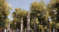 Concept drawing of a statue of the late Queen Elizabeth II which is set to be built in Marlborough Gate in St James's Park