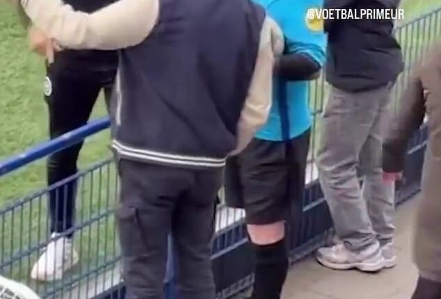 Arjen Robben pushed Dutch commentator Wilfred Genee in a row during an Under-14s game