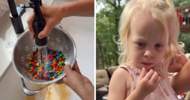 Mom’s Hack For Removing Red 40 From M&Ms Hilariously Roasted After Viewers Spot Daughter’s Reaction