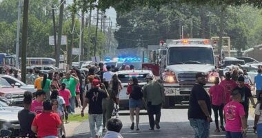 More than 20 people have been raced to hospital after a driver slammed into a crowd during a the Louisiana Lao New Year Festival in New Iberia around 2:40pm Saturday