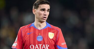 PSG are reportedly unhappy with midfielder Fabian Ruiz amid claims he has refused to play through knee pain