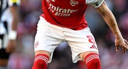 Paul Scholes believes Arsenal captain Martin Odegaard (pictured) is a major problem for them