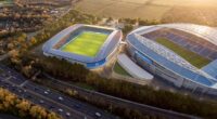 A mock-up image shows where the new women's ground will be located next to the Amex