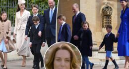Prince William, Kate Middleton and kids attend Easter Service