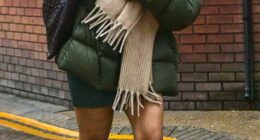 Raye cut a low-key figure as she headed to the recording studio in rainy London on Tuesday morning