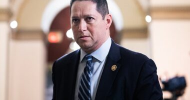 Rep. Tony Gonzales, R-Texas, is seen in the U.S. Capitol before the House voted to keep the government funded into March, on Thursday, January 18, 2024