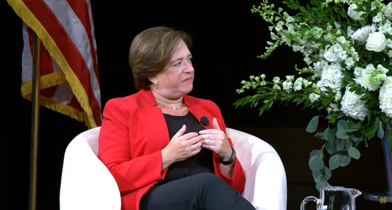 Elena Kagan speaking at an event.