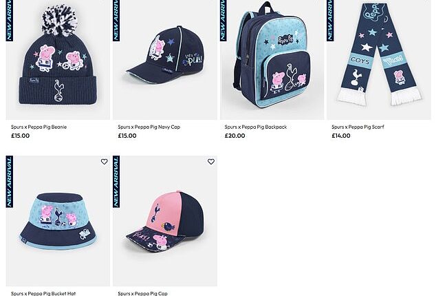 Tottenham have been mocked by rivals fans for the launch of their Peppa Pig range
