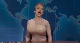 Saturday Night Live has poked fun at Kristi Noem's husband after the Daily Mail exclusively revealed his secret life as a cross-dresser who dons gigantic fake breasts