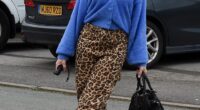 Sarah Jayne Dunn, 44, couldn't wipe the smile off her face as she stepped out in Cheshire on Tuesday