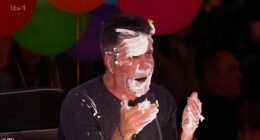 Simon Cowell was left SHOCKED as he got a pie to the face during Britain's Got Talent semi final on Wednesday as fans describe the moment as 'just perfection'