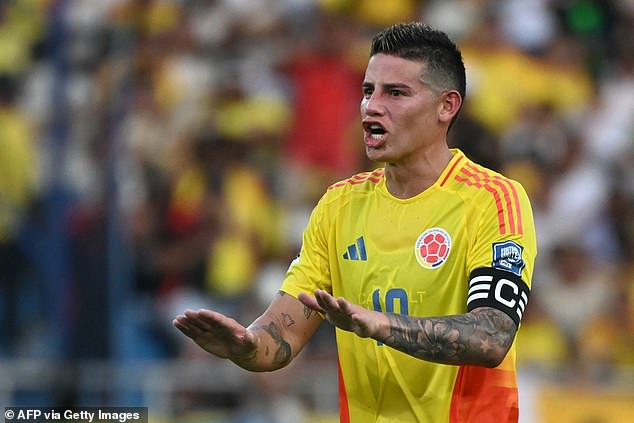 Colombia captain James Rodriguez has spent the past three days in the hospital