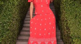 Sofia Vergara took to Instagram to show off a trendy red outfit while posing up a storm on Tuesday