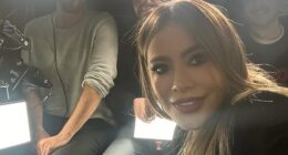 Vergara, who has been our promoting her new Netflix miniseries, Griselda, posed with three men she was working with around London