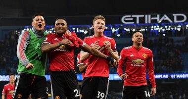 Non league side Wythenshawe FC Vets have completed the signing for Manchester United icon Antonio Valencia (second left)