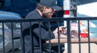 Brooklyn Beckham was spotted cutting a solitary figure while stepping out for fast food in Los Angeles on Sunday, while his estranged family lived it up in NYC