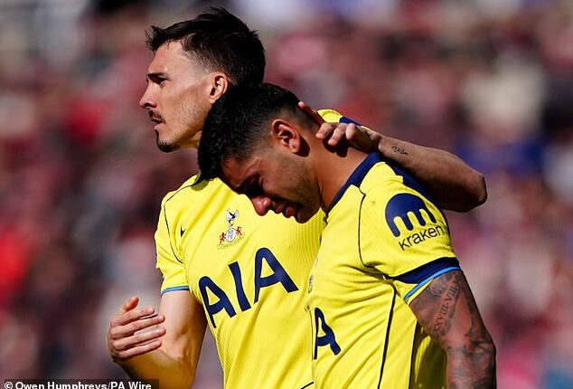 Tears of Tottenham's crying captain: Cristian Romero accused of sending his team 'the wrong message' as they face relegation - in dismantling of his behaviour on Match of the Day