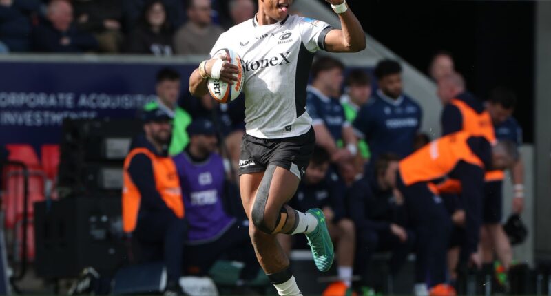 Teenage wonderkid Caluori produces another five-try display in Saracens record win over Sale