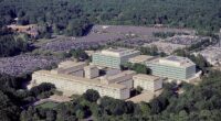 An aerial view of the CIA Headquarters, Langley, Virginia