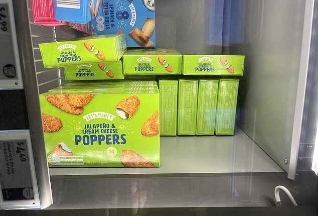 An Aldi Australia customer was excited after recently spotting packs of Let's Party Jalapeño & Cream Cheese Poppers 200g in the freezer aisle