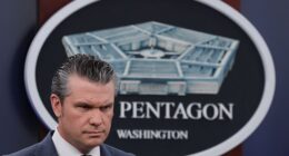 U.S. Secretary of War Pete Hegseth provides updates on military operations in Iran, where AI systems are currently being used to sift through target data and surveillance