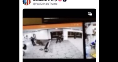 Surveillance video capturing alleged would-be assassin.
