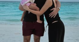Reality star Molly-Mae Hague and boxer Tommy Fury with their daughter Bambi on holiday
