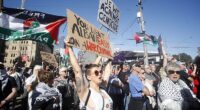 Protesters flocked to Flinders St Station to protest against Israeli president Isaac Herzog's visit Down Under. (It is not suggested anyone pictured was a paid protester)