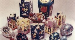 A selection of chocolate Cadbury Easter eggs that were sold in the 1950s